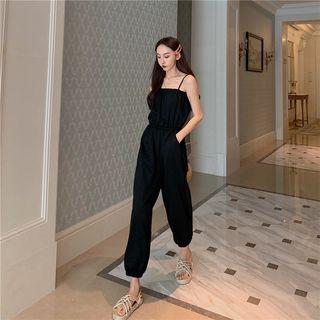 Cropped Spaghetti Strap Jumpsuit