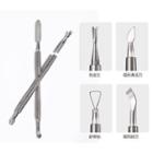 Stainless Steel Nail Art Cuticle Pusher Box Set - Silver - One Size