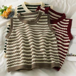 Striped Slim-fit Knit Vest