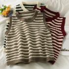Striped Slim-fit Knit Vest