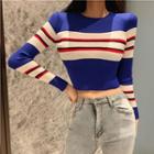 Striped Knit Top Stripe - Blue - One Size