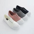 Toe-cap Perforated Canvas Sneakers