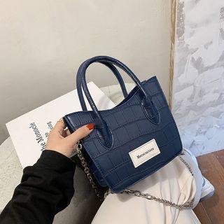 Chained Croc Grain Bucket Bag