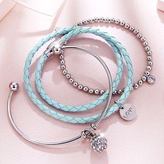 Rhinestone Drop Bangle Set
