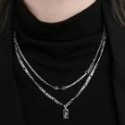 Tag Pendant Layered Necklace Silver - One Size