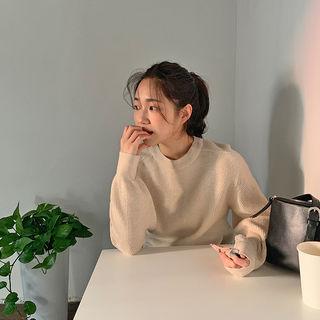 Crewneck Woolen Ribbed Sweater