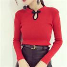 Knot Neck Knit Pullover