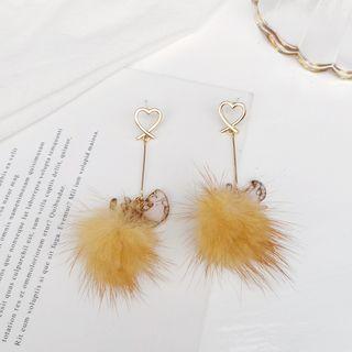 Pom Pom Earring 1 Pair - S925 Silver - Hairball - Earrings - One Size