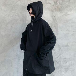 Plain Oversized Hoodie Black - One Size