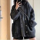 Plain Button-up Sweater Coat