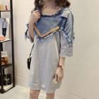 Panel Long-sleeve T-shirt Dress