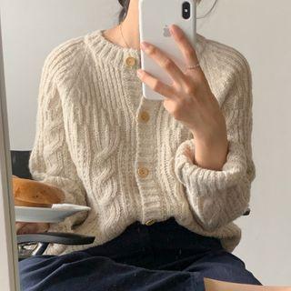 Button-up Cable-knit Top