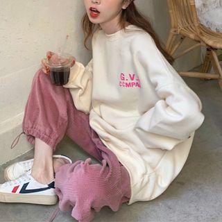 Corduroy Harem Pants / Lettering Sweatshirt