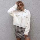 Button-up Long-sleeve Cropped Jacket