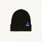 [r:lol] Letter-tag Beanie With Embroidered Brooch Black - One Size