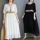 Short-sleeve Loose-fit Midi Dress