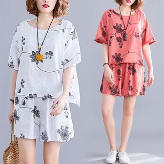 Set : Print T Shirt + Shorts