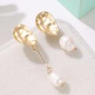 Non-matching Freshwater Pearl Dangle Earring 1901-1 - Gold - One Size