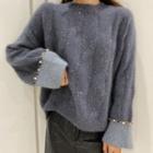 Faux Pearl Glitter Sweater