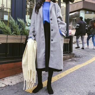 Flap-pocket Boxy-fit Midi Coat