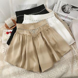 Rhinestone High-waist Skort