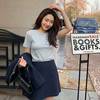 Striped A-line Miniskirt