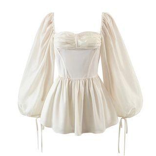 Long-sleeve Off-shoulder Mini Corset Dress