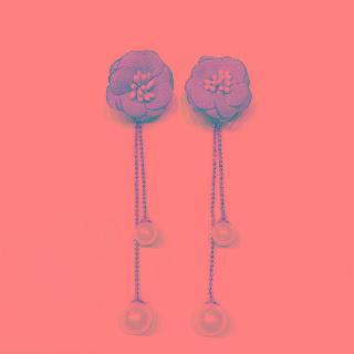 Beaded Floral Drop Earring
