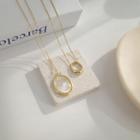 Shell Disc Pendant Necklace 1 Pc - Necklace - Gold - One Size