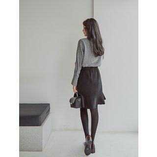 Exclusive Herringbone Wool Blend Blouse