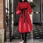 Lantern-sleeve Single-breasted Midi Jacket