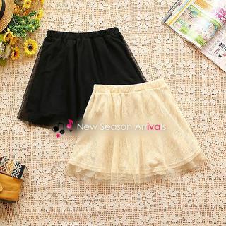 Lace-panel A-line Skirt