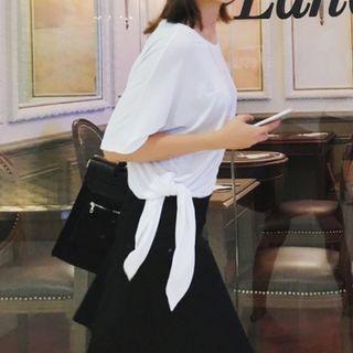 Tie-waist Short-sleeve T-shirt