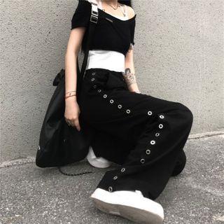 Grommet Wide Leg Pants