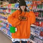Mock Two-piece Oversize Lettering Sweatshirt