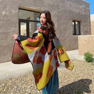 Leopard Print Colour Block Shawl