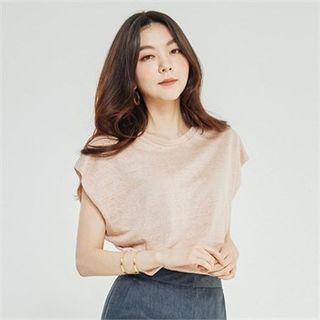Bat-wing Sleeve Linen Top