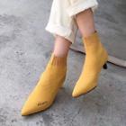Pointy Toe Embroidered Ankle Chelsea Boots