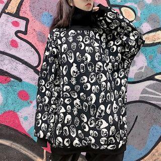 Mock Two-piece Turtleneck Printed Pullover