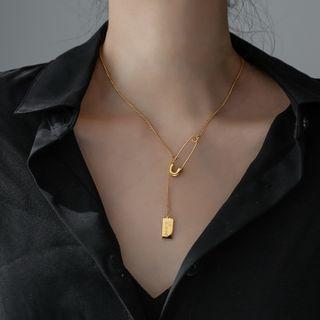 Safety Pin Necklace 1 Pc - Gold - One Size
