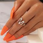Letter M Alloy Open Ring 17853 - One Size
