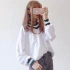 Long-sleeve V Neck Sweatshirt