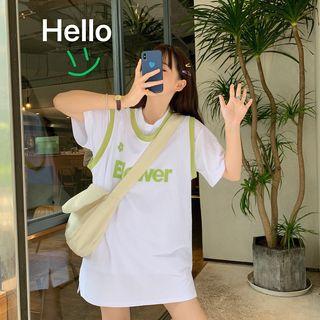 Lettering Tank Top / Short-sleeve Plain T-shirt