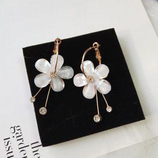 Rhinestone Acrylic Flower Dangle Earring 1 Pair - As Shown In Figure - One Size