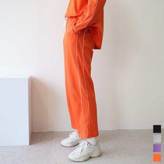 Piped Wide-leg Sweatpants