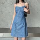 Denim Chain A-line Dress