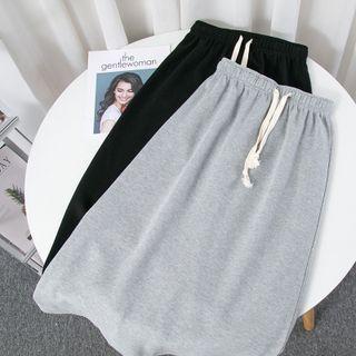 High-waist Back Slit-hem Skirt