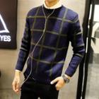 Long-sleeve Check Sweater