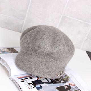 Hoop-accent Wool Blend Newsboy Hat