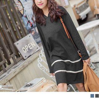 Double Striped Hooded Dress
